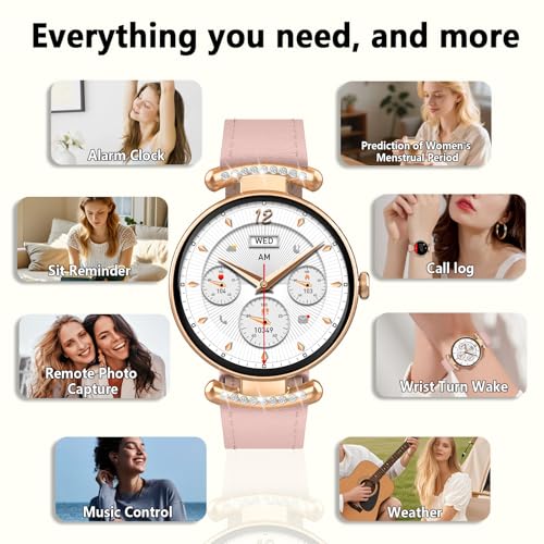 Image of Smart Watches for Women,Answer /Make Call,1.32 inch AMOLED Ultra-Clear Screen Women Watch with Heart Rate,Sleep Monitor, Fitness Watch for Samsung /Android /iOS,100+ Sports Mode,3ATM Waterproof
