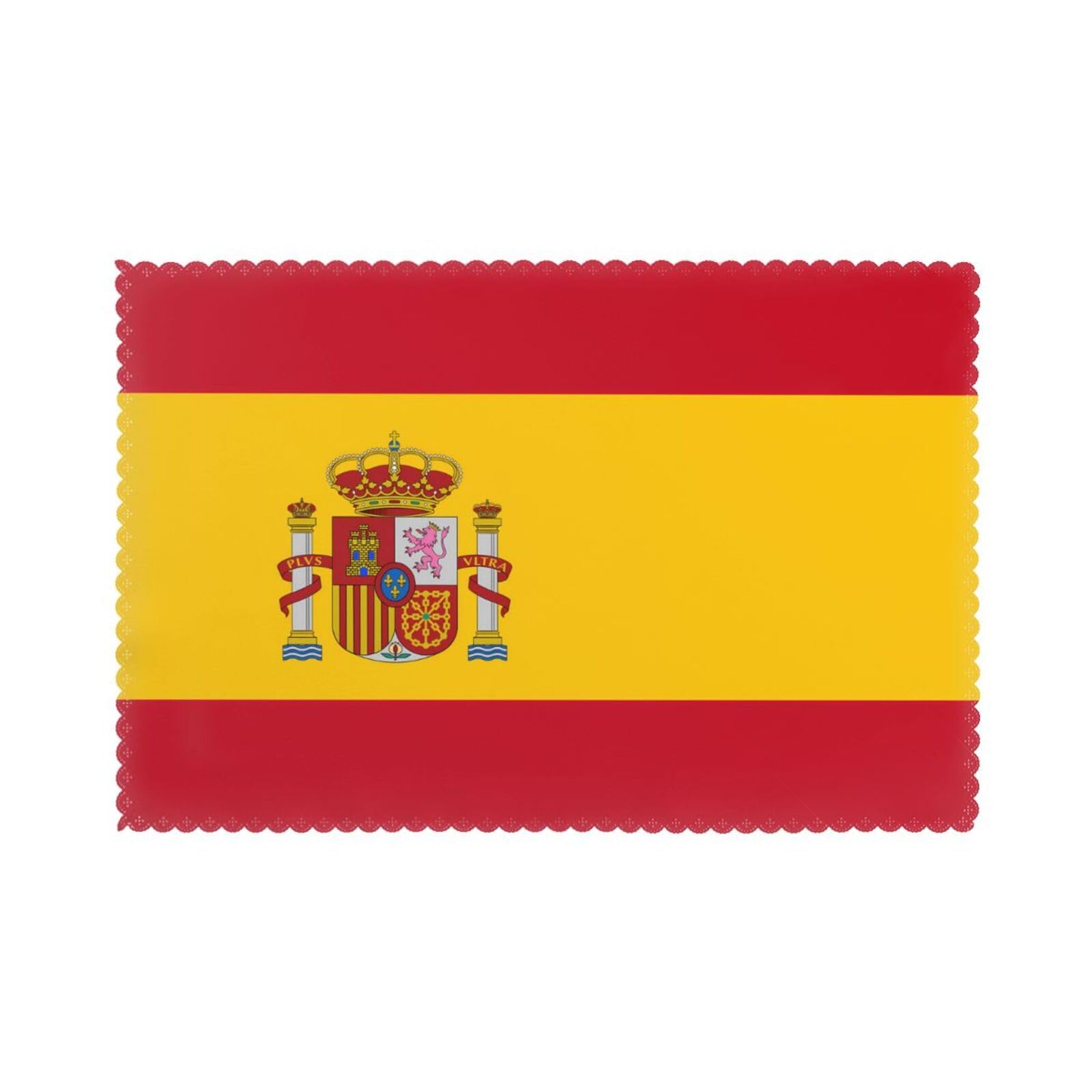 Spanish flag Placemat set of 6, oil-proof and insulated dining table placemats, washable and wipeable.