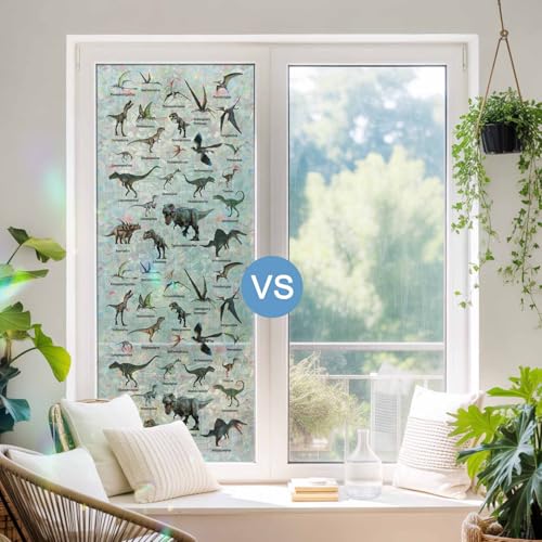 Película para ventana privacidad con dinosaurios 23.6"x59" miniatura 5
