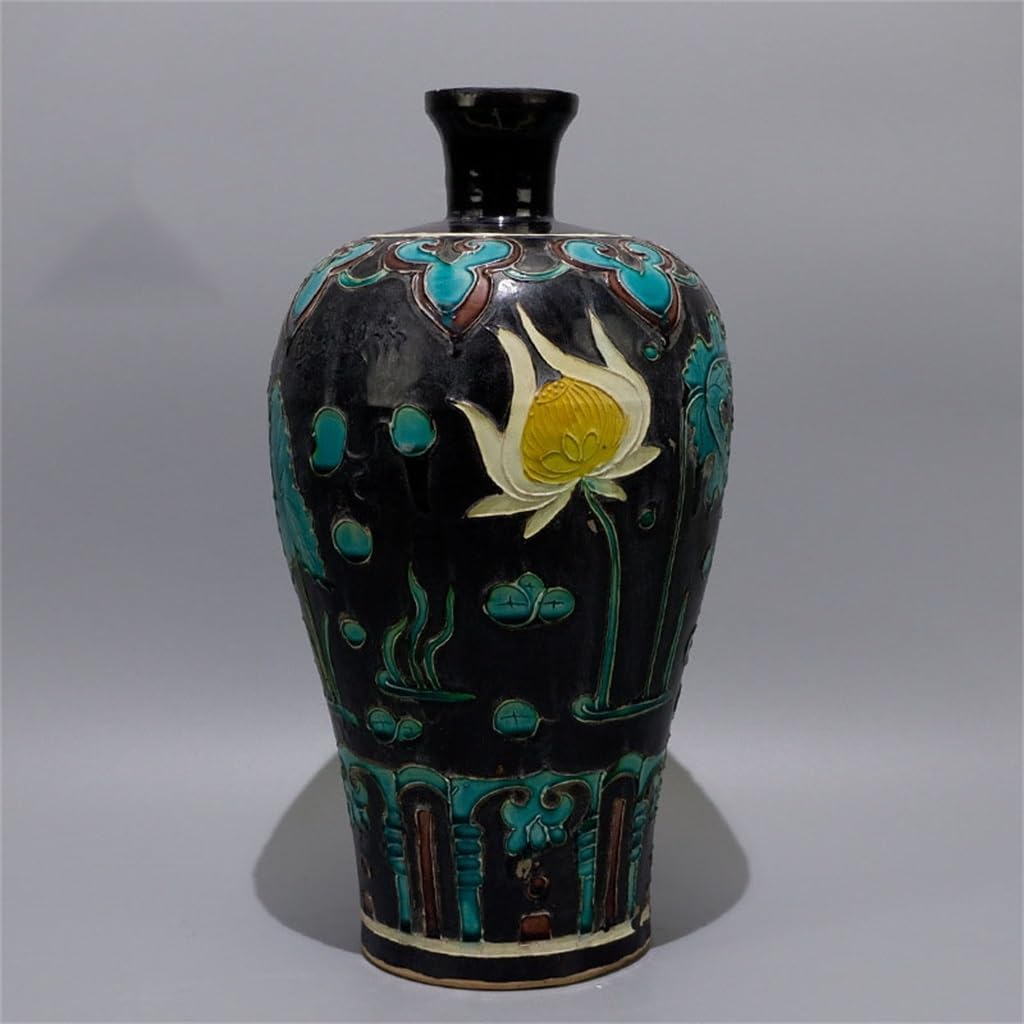 明治時代 薩摩焼美人図小花瓶楠部銘 箱付 花瓶 古玩 色絵 花器 古美術