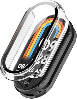 Hard PC Protective Case Cover for Mi Band 10/9/8, Shockproof Anti-Scratch Slim Lightweight Full Protection Edge Protective Cover (Clear)