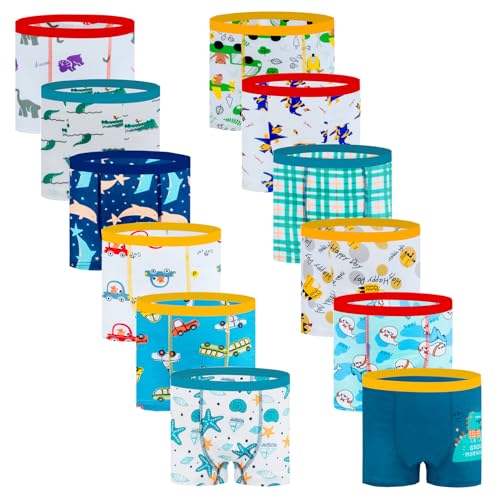 Cogindss Xmrlvn Calzoncillos bóxer para niños 10-13 años, Paquete de 12, Multicolor, Talla XXXL