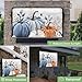 Thanksgiving Pumpkin Outdoor TV Cover Waterproof Weatherproof, Fall Eucalyptus Leaf Television Covers for 30 to 32 Inch Wood Grain Farmhouse Outside TV Screen Protector Shield, 30