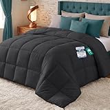 Utopia Bedding Couette 200x200 cm, Couette Chaud 370 GSM, pour lit 2 Personne, Couverture Blanc avec Onglets d'angle (Gris)