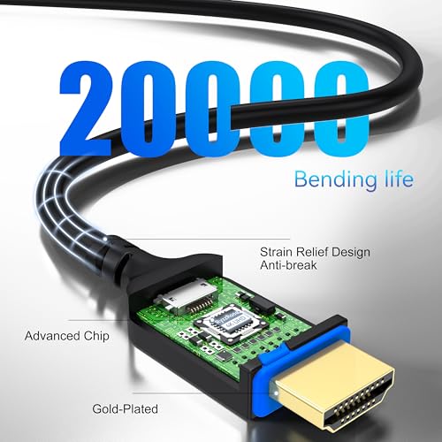 Cable HDMI compatible con 4K @60Hz con blindaje HDCP2.2 y alta densidad 5