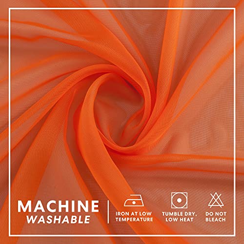 Regal Home Collections Solid Lightweight Voile Sheer Curtains - Grommet Light Filtering Curtains - Sheer Window Curtain Panels For Living Room, Dining Room - Sheer Drapes (52In W X 84In L, Orange) #TOP4