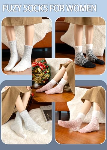 Warm & Cozy Gifts for Women - Fluffy Fuzzy Socks, Plush Sleeping Slipper Socks - Soft Warm Fabric,Comfortable Winter Socks for Women, Perfect Stocking Stuffers & Christmas Gifts