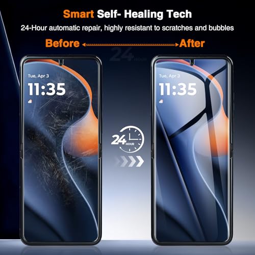 Image of LK for Motorola Razr 2026 Screen Protector /Motorola Razr 2025 /2024 Screen Protector, Premium Soft TPU Film (Not Glass)-2 Inner Screen Protector + 2 Front Screen Protector, Touch Sensitive, HD Clear
