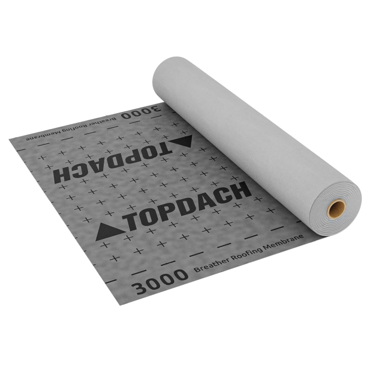3000 Unterspannbahn diffusionsoffen 100 g/m² 75 m² (1,5 x 50 m) – 3-lagige Unterdeckbahn wasserdicht W1, Sd-Wert 0,02 m, EN 13859-1/-2, Grau