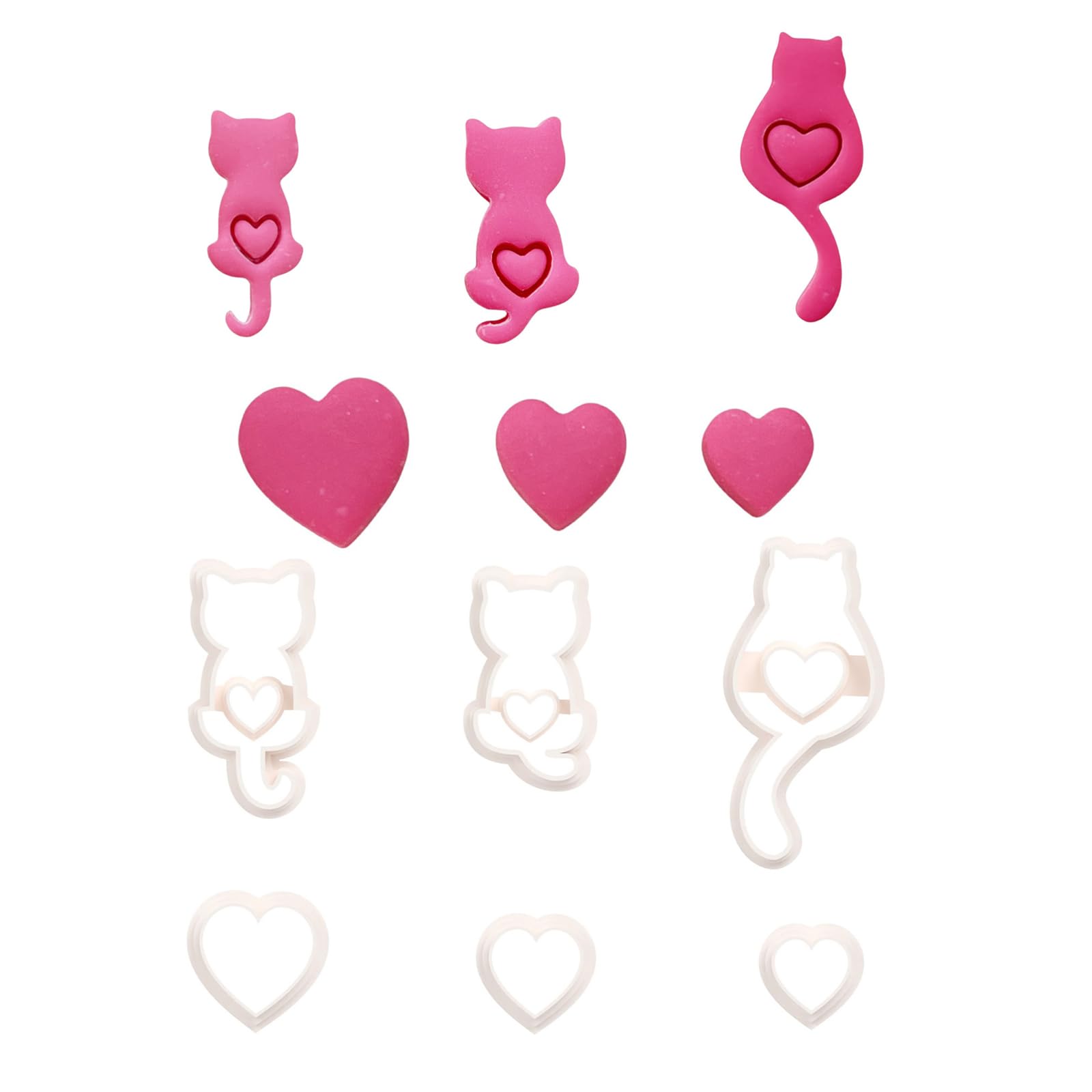 Tsophreniq 6 Pieces Multipurpose Lovely Hearts Polymers Clay for Crafting Earrings Necklaces and Decorative Accessories Earrings Supplies
