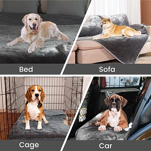 PETTOM Fleece Hundedecke wasserdichte Haustierdecken, weicher Plüschüberwurf für Katzen Welpen Schützt Couch, Stühle, Auto oder Bett vor Verschütten, Flecken - Maschine waschbar 152 x 127 cm