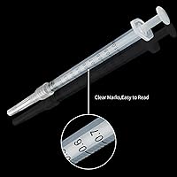 Vista 4 de Jeringas de 1 ml con aguja de 27Ga de 1/2 pulgada, paquete individual, cada una envuelta individualmente - Paquete de 100