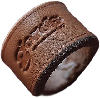 [FURLOU] 手作りレザースクエアスカーフバックル、フルグレイン牛革アメリカンカジュアルウェアスタイルスカーフクリップリングホルダー、ヴィンテージハンカチバックルネクタイリング (Color : Goros)