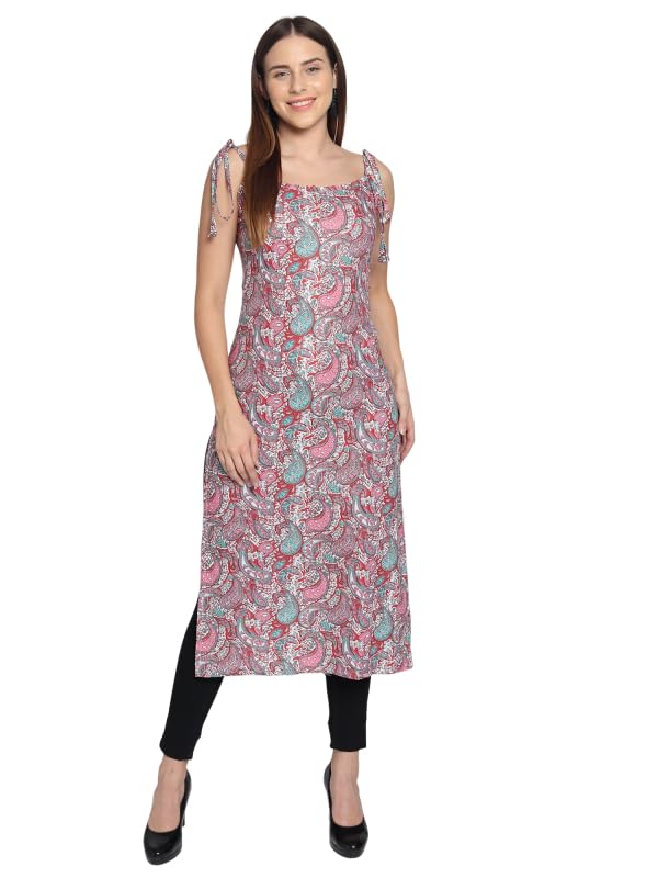 Patlani Women's Crepe Full Stitched Kurti. Pink