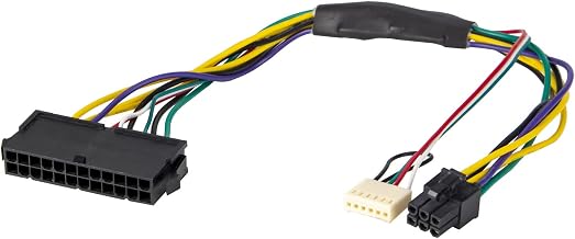 24 Pin to 6 Pin YieJoya Copper and Tin ATX Power Adapter Cable for HP Z220 Z230 SFF MT TWR Series 4000 6005 8300 ProDesk 600 G1 EliteDesk 800 G1 13 Inch