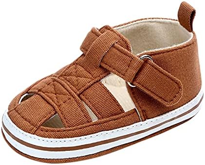 XIATANG Infant Baby Girls Boys Sandals Summer Crib Shoes Toddler Pu Cotton Soft Rubber Sole Dress Flats First Walker Shoes (Dark Blue-03#, 9-12Months)