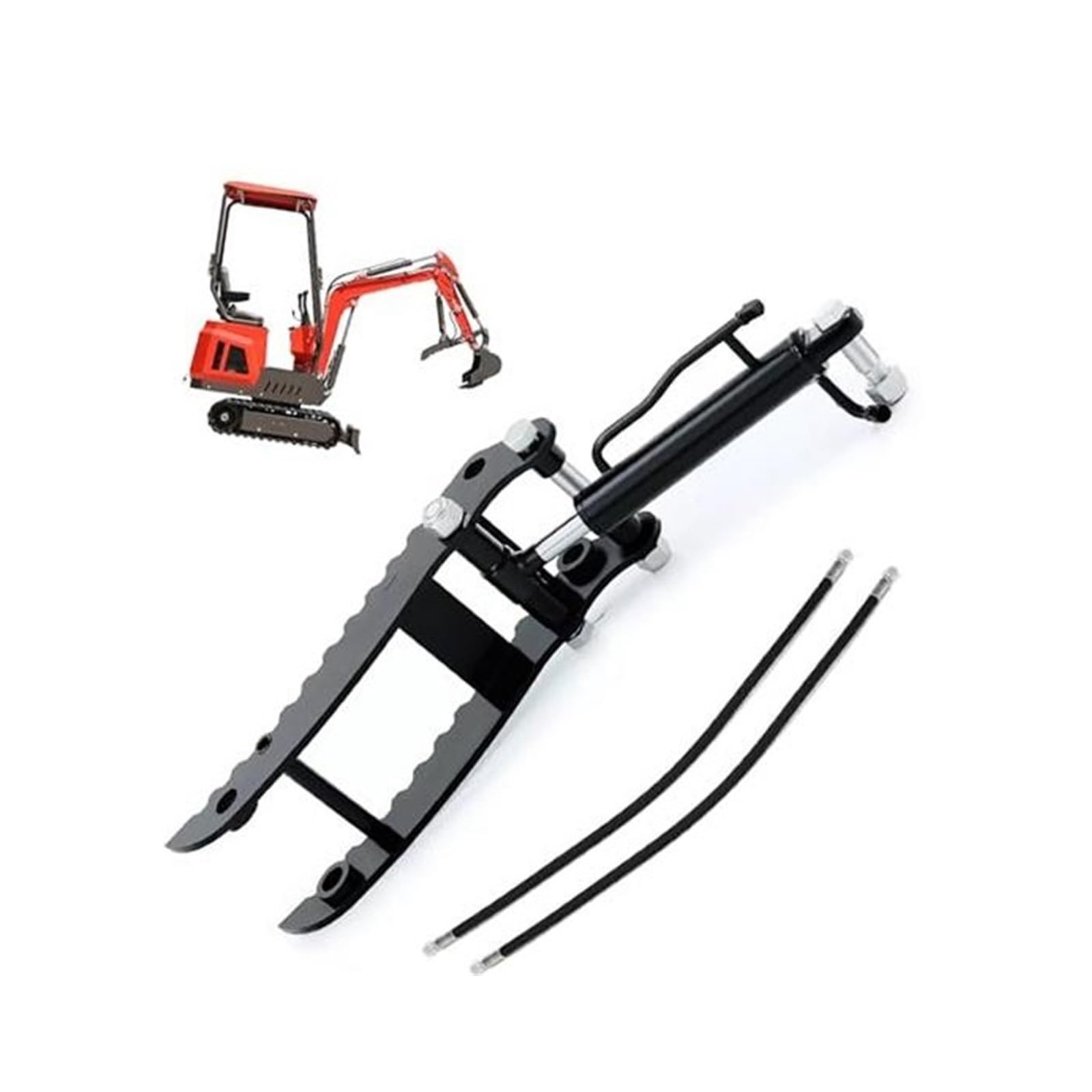 Hydrauliczny zacisk kciukowy do MINI, osprzętu do koparek, pojedynczy otwór, metalowy zacisk kciukowy pasuje do koparek do 3 ton, z 2 wężami M14 Drążek sterujący koparką