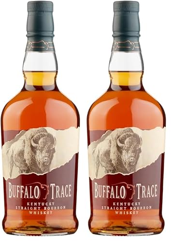 Buffalo Trace Kentucky Straight Bourbon Whiskey, 70cl, ABV 40% - Ideal partner in Old Fashioned Cocktail (Pack of 2)