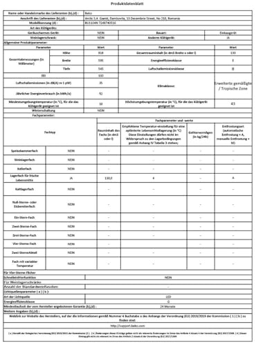 Beko Bu1104n Réfrigérateur Intégré 130 E - vue 9