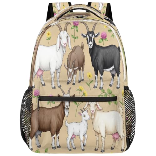 Mochila escolar ligera contra el dolor de espalda con diseño floral de granja