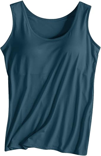 Tank Tops for Women Modal Built-in Bra Padded Camisole Yoga Tanks Tops Undershirts Lightweight Camis Tank Tops