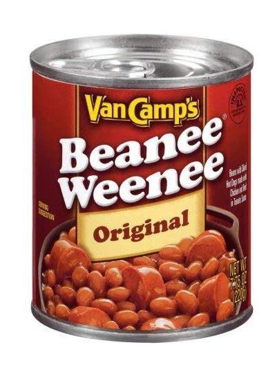 PACK OF 16 - Van Camp's Original W/Sliced Hot Dogs In Tomato Sauce Beanee Weenee 7.75 Oz Can