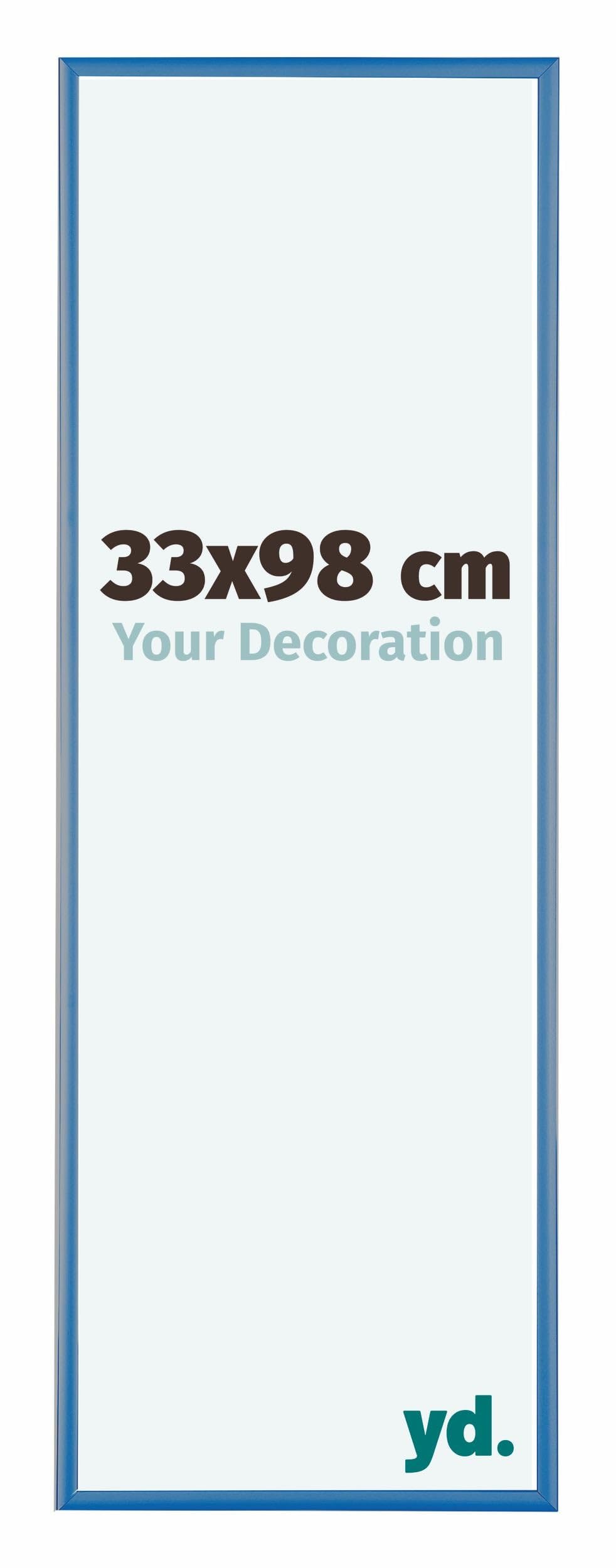 Your Decoration - Picture Frame 33x98 cm - Steel Blue - Decorative Wall Frame in Aluminium with Antireflection - Frame 33x98 - Kent
