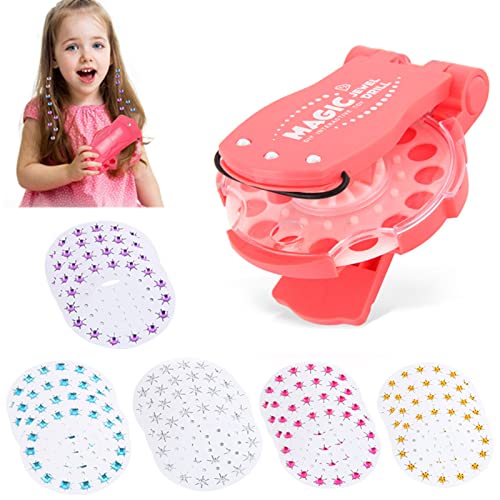 iJiZuo Kit di Bellezza per Capelli con 300 Gemme, Accessori per Capelli per Spara Brillantini per Capelli, Macchinetta Brillantini per Capelli per Ragazze e Bambine