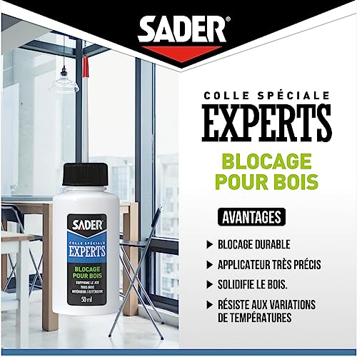 Colle bois Sader menuiserie assemblage colle blanche flacon 50ml