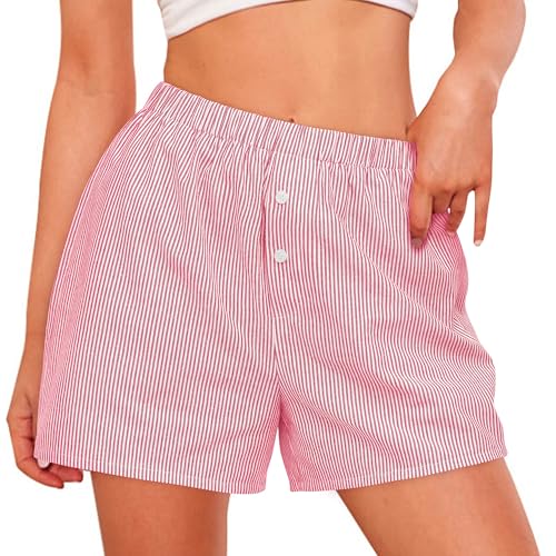 Image of PRETTYGARDEN Womens Summer Gingham Boxer Shorts