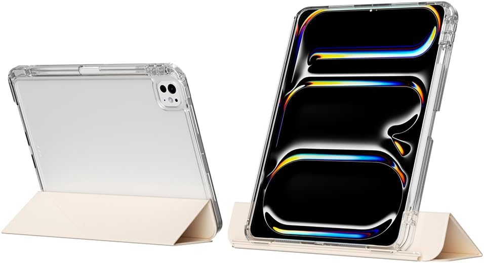 Zore Apple ile uyumlu iPad Pro 13 2025 M5 Kılıf Magnetik Ayrılabilen Airbagli Zore Sliding Tablet Kılıfı Gold