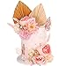 22 PCS Boho Cake Decorations Flower Cake Topper with Palm Leaves Faux Flowers Butterfly Glitter balls Cake Toppers for Baby Shower Wedding Birthday Party Supplies