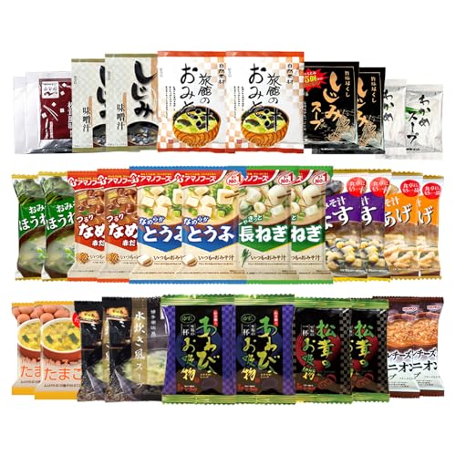 フリーズドライ 味噌汁 スープ 16種 32食 詰め合わせ アマノフーズ使用 非常食 常温保存 保存食 備蓄 防災のサムネイル
