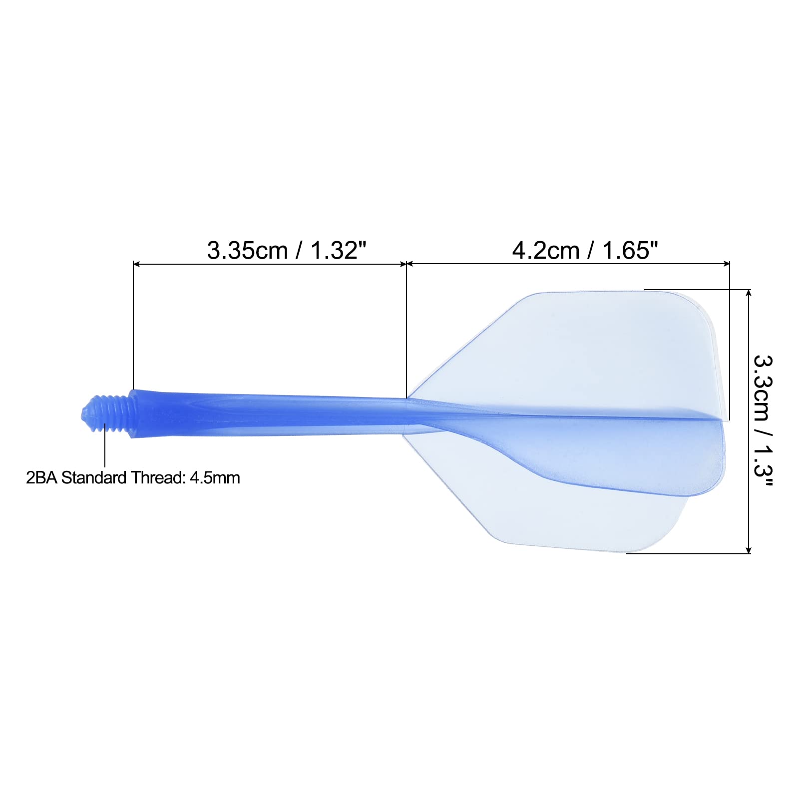 PATIKIL Integrated Dart Shaft & Flights, 3 Pack Durable Plastic Dart Flight Set, Blue