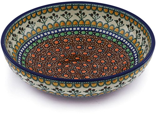 Polish Pottery Bowl 9-inch made by Ceramika Artystyczna (Cranberry Medley Theme) Signature UNIKAT