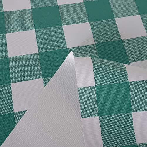 Obstal 100% Waterproof Pvc Table Cloth, Oil-Proof Spill-Proof Vinyl Rectangle Tablecloth, Wipeable Table Cover For Outdoor And Indoor Use,Green Teal,54 X 54 Inch #TOP2