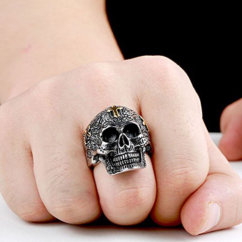 Image of Genuine Stainless Steel Ring Jewelry for Men Fashion Punk Biker Skull Rings