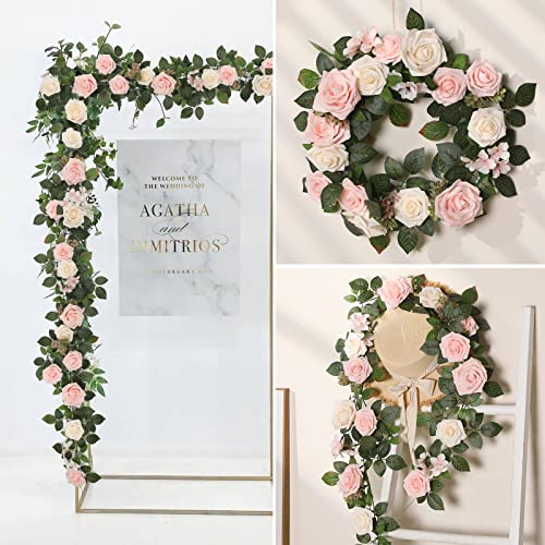 Garisey 5FT Artificial Rose Flower Burgundy Fake Floral Garland for Wedding Ceremony Backdrop Arch Flowers Table Centerpieces Decorations - Image 4