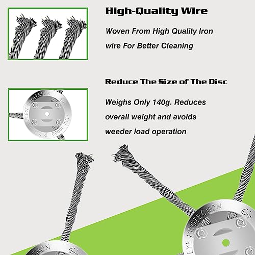 IRmm 2 Pack 6 inch Steel Wire Brush Cutter Trimmer Head, Wired Trimmer Head Replacement for Electric Battery Powered Cordless String Trimmer, Weed Eater