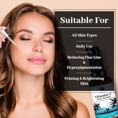 MANAVA INDULGE IN LUXURY Vitamin C Face Serum for Skin Brightening and Anti-Aging with Hyaluronic Acid, Niacinamide, and Antioxidants – 5-in-1 Daily Repair Serum for Day and Night Use – 30ml 2 51hsDVBhCsL. SL500