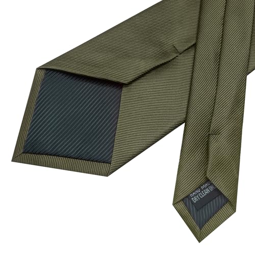 Image of JEMYGINS Formal Necktie Solid Color Tie and Pocket Square with Tie Clip Lapel Pin Sets for Men 4PCS