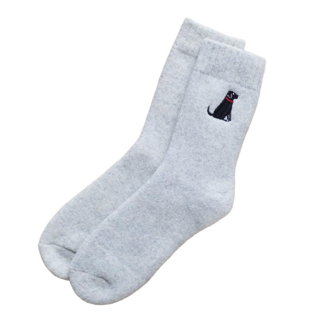 Sweet William Designs Unisex Pale Grey Black Labrador Dog Walking Socks