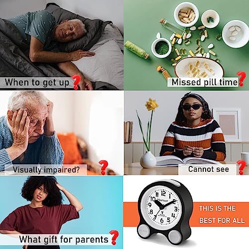 Hearkent Atomic Talking Clock 5 Sets Of Separate Alarms English Speaking Pleasant Male Or Female Voice Switchable (Green) #TOP5