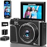 8K Digital Camera for Photography, 88MP Autofocus Vlogging Camera for YouTube, 18X Zoom 3