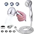 Shower Heads with Handheld Spray Combo 3-Mode High Pressure Hand Held Showerheads Set 79 Inch Rotatable Stainless Steel Hose, Adjustable Bracket, Teflon Tape Rubber Washers