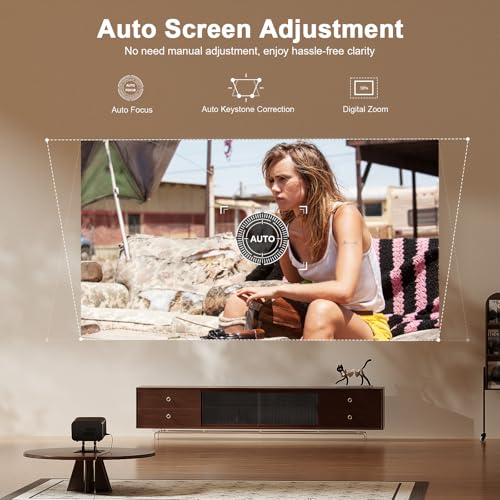 Image of 【Lig Black Projector & Built-in Apps】 XuanPad Mini Projector with Wi-Fi and Bluetooth, Full HD 1080P Smart Portable Projector with 210 Stand, Auto Vertical Keystone, Compatible with HDMI /USB /TV Stick