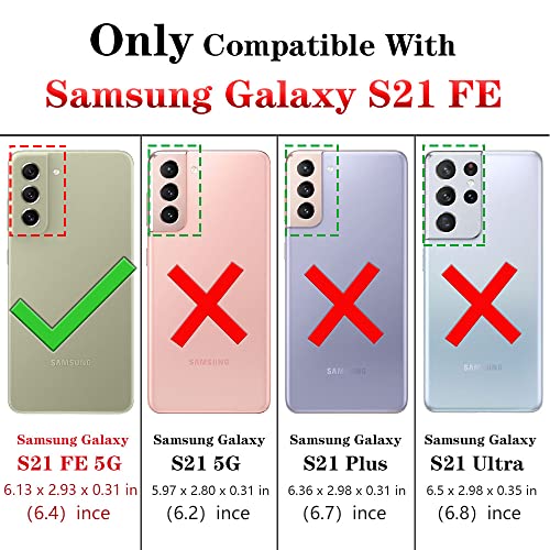HNHYGETE for Galaxy S21 FE 5G Case with Screen Protector, 360°Military Grade Rotatable Kickstand (Heavy Duty) Shockproof Protective Cases for Samsung Galaxy S21 FE 5G (Red) - image 2