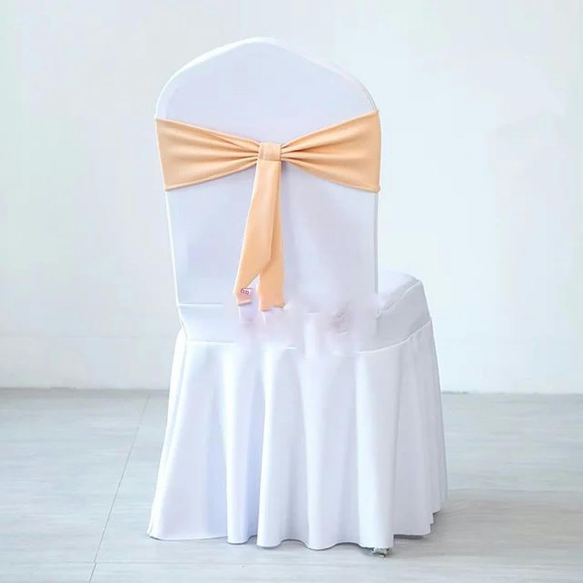 Stuhlschärpe aus dickem Spandex, für Hochzeiten, Partys, Weihnachtsdekoration, pfirsichfarben