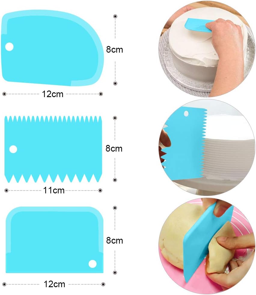 Kootek 69 Pcs Cake Decorating Kit Supplies Tools with Cake Turntable Stand, 50 Disposable Pastry Bags, 12 Piping Tips, 2 Icing Spatula, 3 Icing Smoother and 1 Coupler, Piping Bags and Tips Set, Blue
