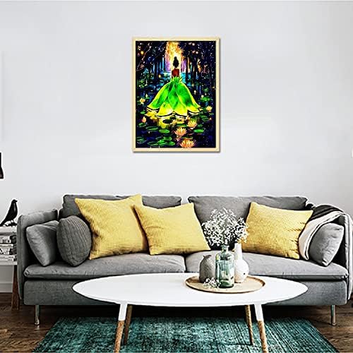 Sonsage Diamond Painting Kits for Adults,Princess and Frog Dimond Art Round Drills Cross Stitch Crystal Embroidery for Family Game,5D Paintings Picture for Home Wall Decor Gift 12 x16 Inch